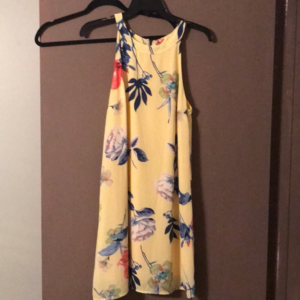 Yellow floral dress from Eleven Oaks boutique